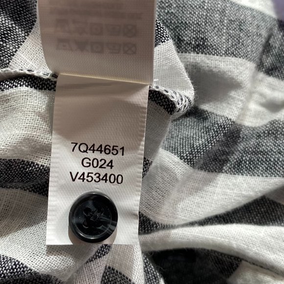 📌 Lucky Brand Cotton Block Striped Long Blouse - Picture 14 of 16